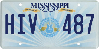MS license plate HIV487