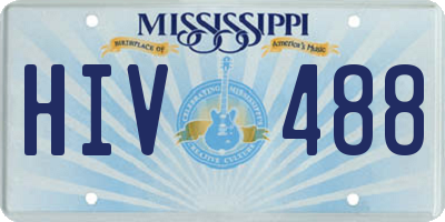 MS license plate HIV488