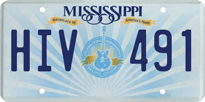 MS license plate HIV491