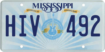MS license plate HIV492
