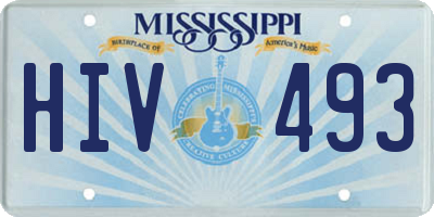 MS license plate HIV493