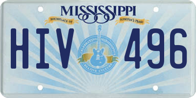 MS license plate HIV496