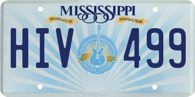 MS license plate HIV499