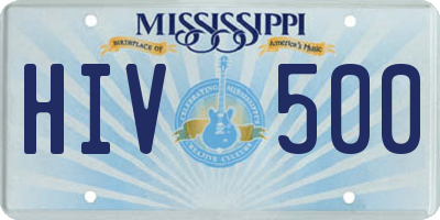 MS license plate HIV500