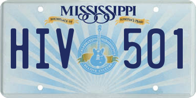 MS license plate HIV501