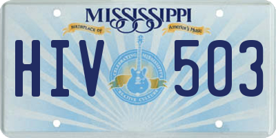 MS license plate HIV503