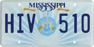 MS license plate HIV510