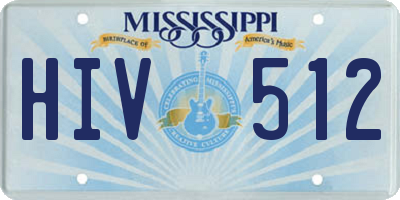 MS license plate HIV512