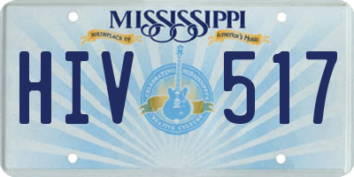 MS license plate HIV517