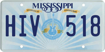MS license plate HIV518