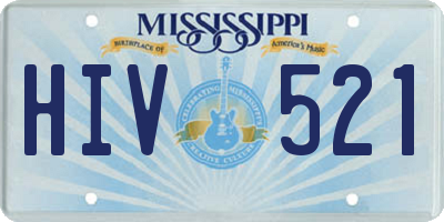 MS license plate HIV521