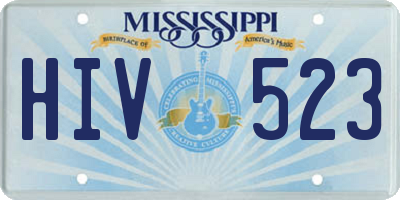 MS license plate HIV523