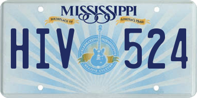 MS license plate HIV524