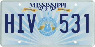 MS license plate HIV531