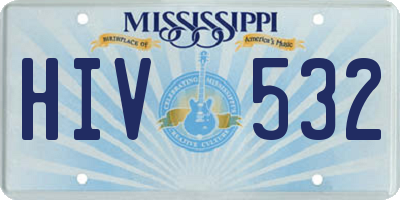 MS license plate HIV532