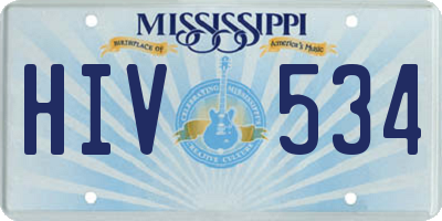 MS license plate HIV534