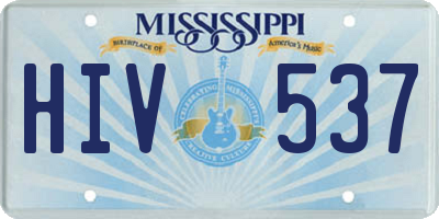 MS license plate HIV537