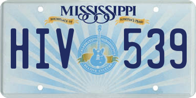 MS license plate HIV539