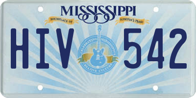 MS license plate HIV542