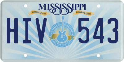 MS license plate HIV543