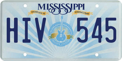 MS license plate HIV545