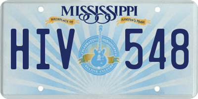 MS license plate HIV548