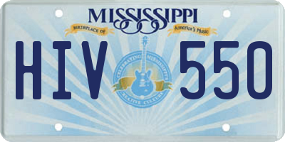 MS license plate HIV550