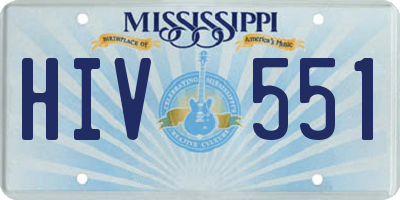 MS license plate HIV551