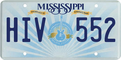 MS license plate HIV552