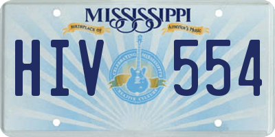 MS license plate HIV554