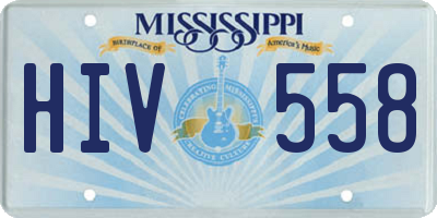 MS license plate HIV558