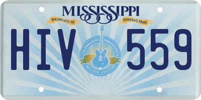 MS license plate HIV559