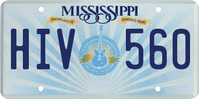 MS license plate HIV560