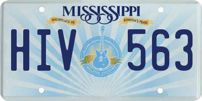 MS license plate HIV563