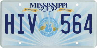 MS license plate HIV564