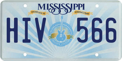 MS license plate HIV566