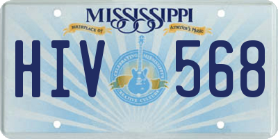 MS license plate HIV568
