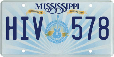 MS license plate HIV578