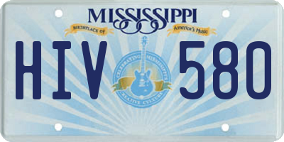 MS license plate HIV580