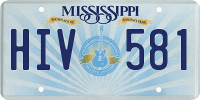 MS license plate HIV581