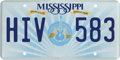 MS license plate HIV583