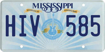 MS license plate HIV585