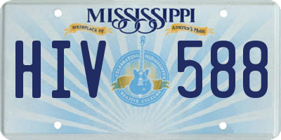 MS license plate HIV588