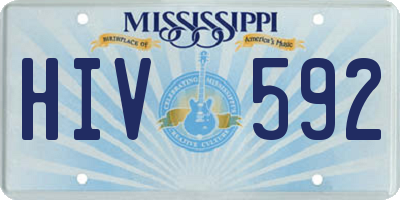 MS license plate HIV592