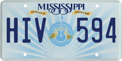MS license plate HIV594