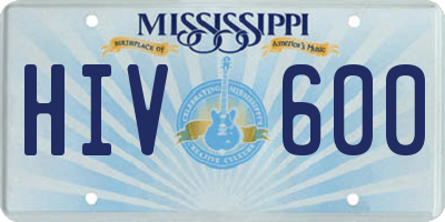 MS license plate HIV600