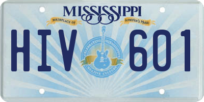 MS license plate HIV601
