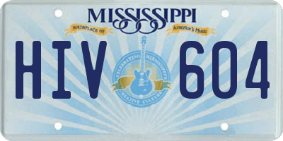 MS license plate HIV604
