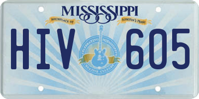 MS license plate HIV605