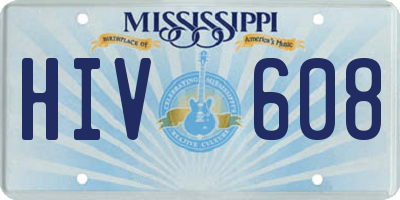 MS license plate HIV608